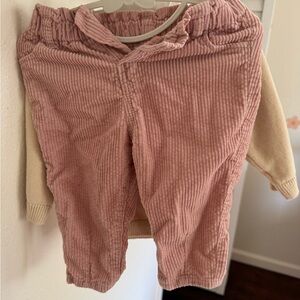 H&M Girls' Corduroy Pull-On Pants in Dusty Pink